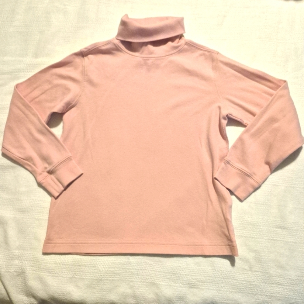 Hanna Andersson girls size 130 or 8 light pink turtleneck, VGUC